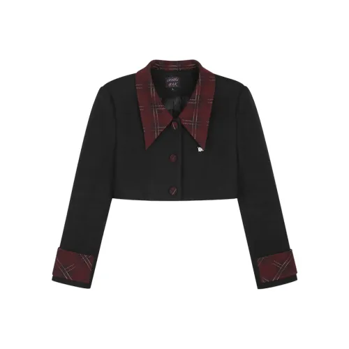 Черное женское короткое пальто