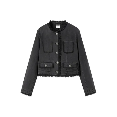 LEDIN Темно-серые Женские Джинсовые Куртки