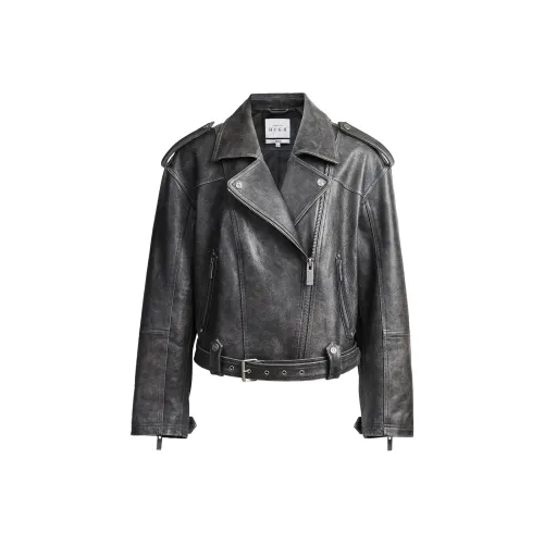 SEASON HIGH Кожа Куртка Женская Embers Серый