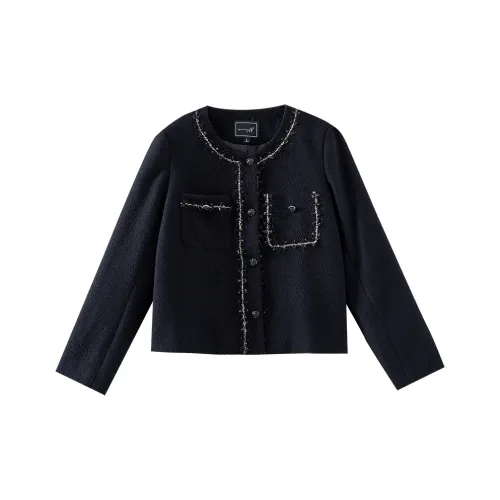 OUNIXUE Cropped Coat Women's Black OUNIXUE Укороченное пальто женское черное