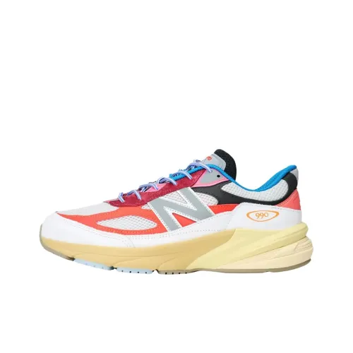 New Balance NB 990 V6 Low Топ Беговые кроссовки Унисекс Серый Белый Красный