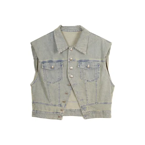 BLACK&COLOR Джинсовый синий Женские жилеты