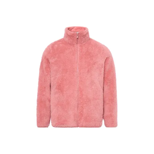 UNIQLO Бархат Feel Куртка Женская Персиково-Розовая