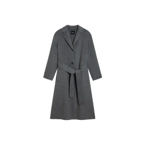 THEORY FW23 Пальто Женское Серый Бежевый