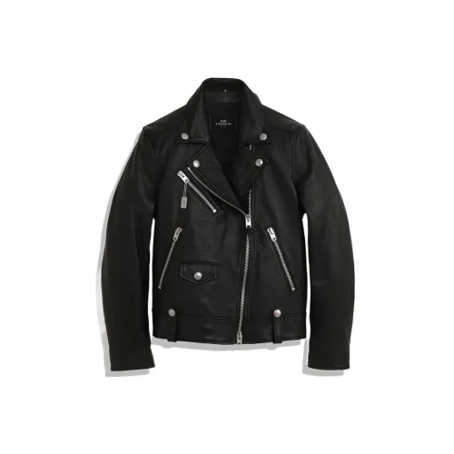 COACH FW22 Кожа Куртка Женская Черная