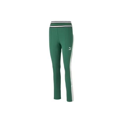 PUMA T7 Archive Remastered Зеленые Женские Вязаные Тренировочные Брюки