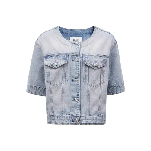 Only J32 210 Промытый деним синий Женское короткое пальто