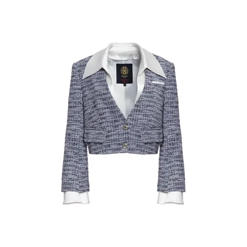 BESIONIA Cropped Jacket Женская Голубой Серый