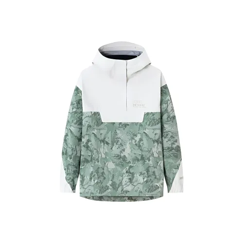 ANTA Водонепроницаемый Ветровка Женский Керамическая Эмаль Зеленый Полный С принтом