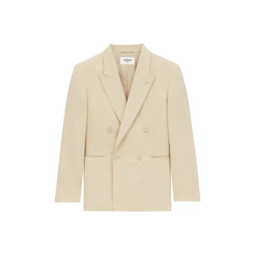 SAINT LAURENT Бизнес-костюм пальто женское бежевый