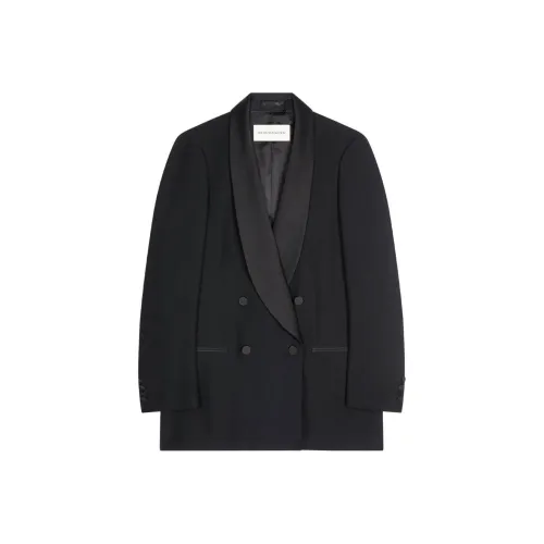 DRIES VAN NOTEN SS24 Бизнес Костюм Пальто Женское Черное
