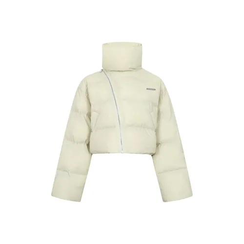 ASW ONLINE Однотонный Воротник-стойка Утолщенный Короткий Пуховик Женский