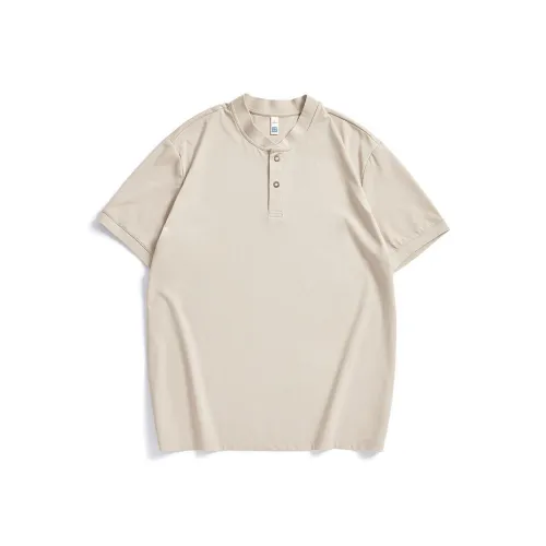 Hansca Модное Винтажное Поло с Короткими Рукавами и Воротником Генри для Мужчин