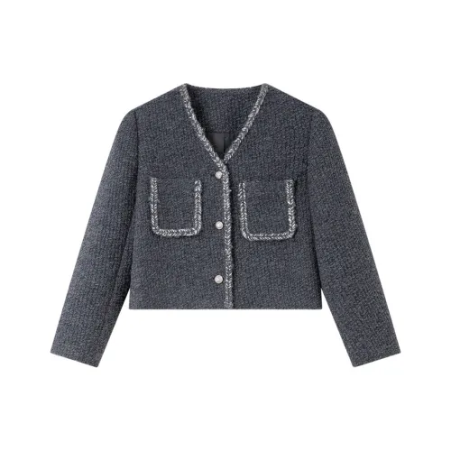 VIMLY Cropped Coat Women's Charcoal Gray VIMLY Укороченное пальто женское угольно-серый
