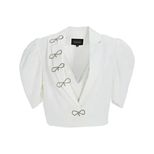 Marie Elie Белое Женское Короткое Пальто