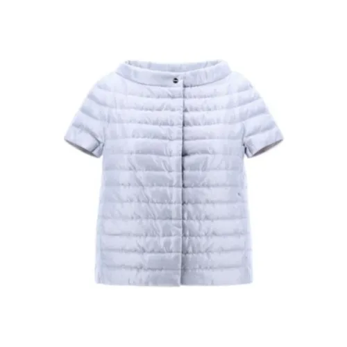 HERNO Металлик Effect Плащ Жилет Женские Pearl White