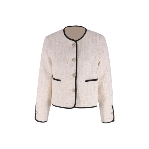 AUNTLUANDUNCLEZHUO Кремово-абрикосовый Женское короткое пальто