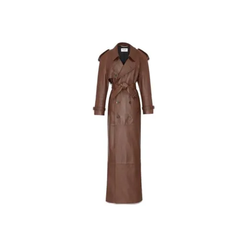 SAINT LAURENT SS23 Кожа Куртка Женская Коричневая