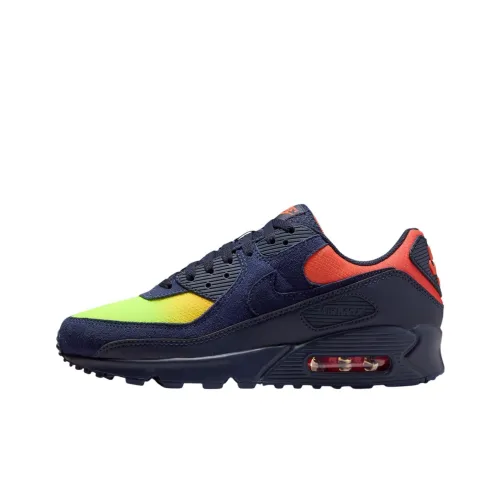 Nike Air Max 90 Low Беговые кроссовки Unisex Синие Оранжевые