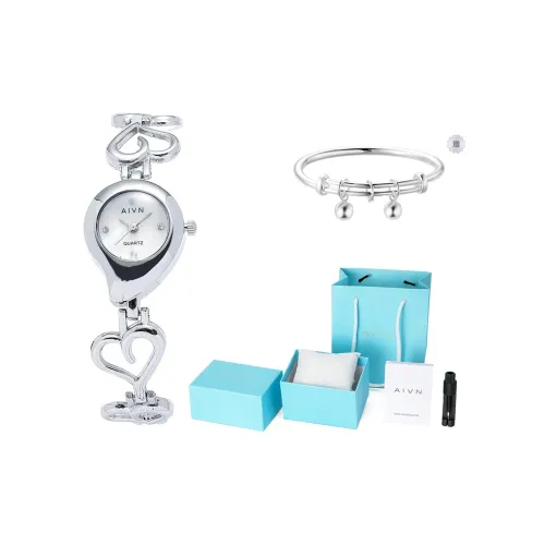 AIVN Нишевый Роскошный Элегантный Повседневный Повседневный Коммутатор Кварцевый Механизм Сплав Ремешок Часы Женские Белый Циферблат