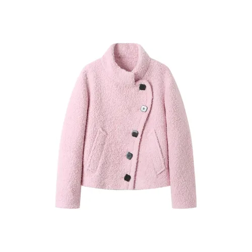 GREEN BELT Розовое женское короткое пальто