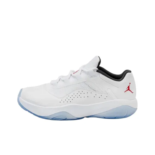 Jordan Air Jordan 11 Противоскользящие Устойчивые к износу Низкий Топ Детские Баскетбольные Кроссовки Белый Синий Подростки