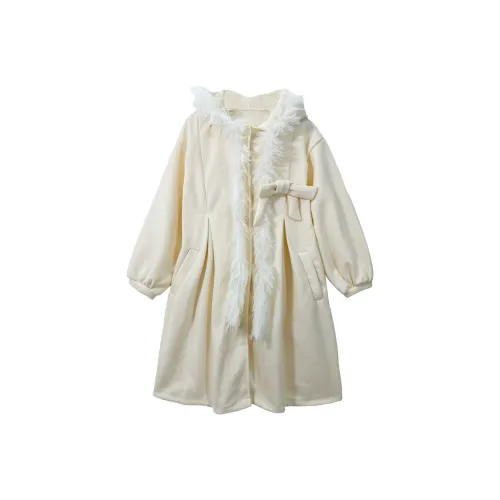 PLANE DRIFT Пальто Женское Абрикосово-Белый