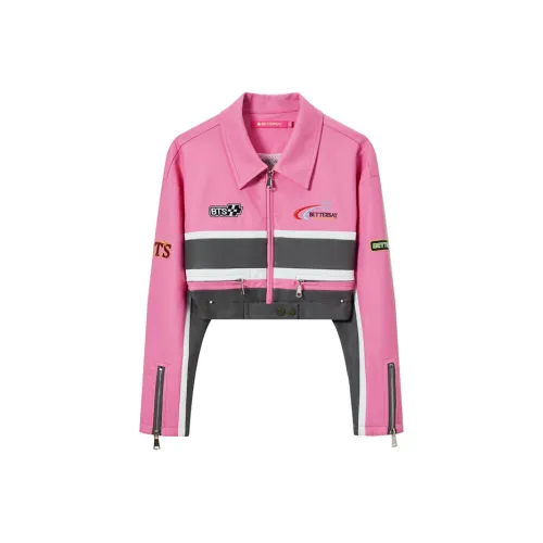 BETTERSAY Фуксия Женские Кожаные Куртки