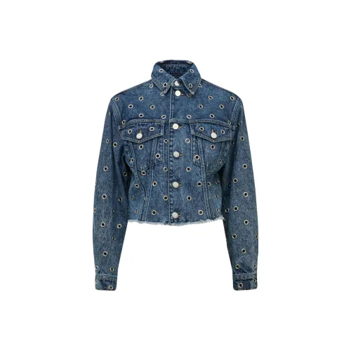 Alaia Темно-синий Женские Джинсовые Куртки
