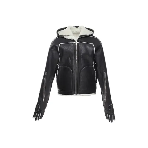 RICK OWENS Черные Женские Кожаные Куртки