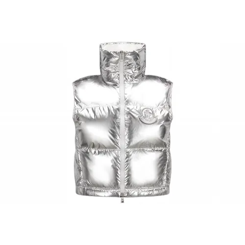 MONCLER Серебряный Женский Пуховый жилет