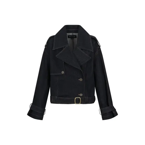 URBAN REVIVO Джинсовая куртка Женская Синяя