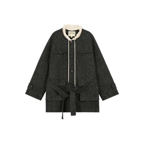 Omont Куртка Женская Черная с узором "Елочка"