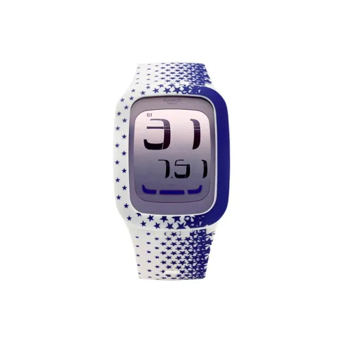 Swatch Quartz Механизм Мужские часы Часы 39*53 мм Фиолетовый циферблат Часы Пластиковый корпус Часы Силиконовый ремешок