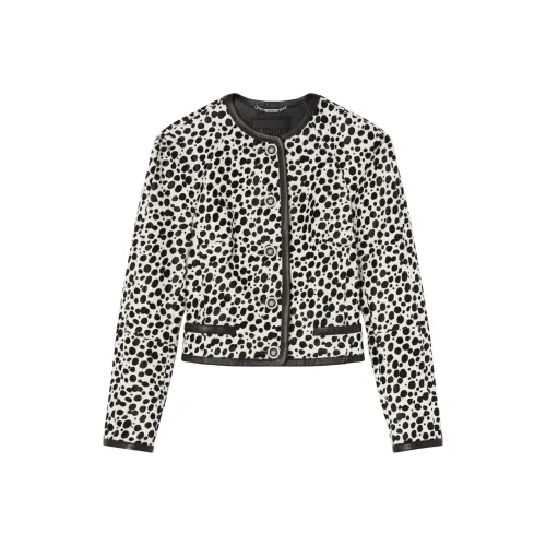 VERSACE FW24 Кожа Куртка Женская Черный Белый