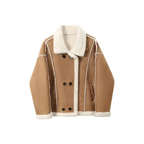 Incolore Бархат Feel Пальто Женские Кофе