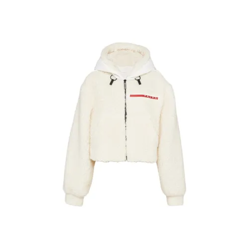 PRADA Вельвет Feel Пальто Женское Бежевый