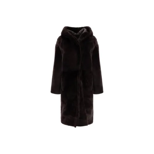 Yves Salomon Пальто Женское Коричневое