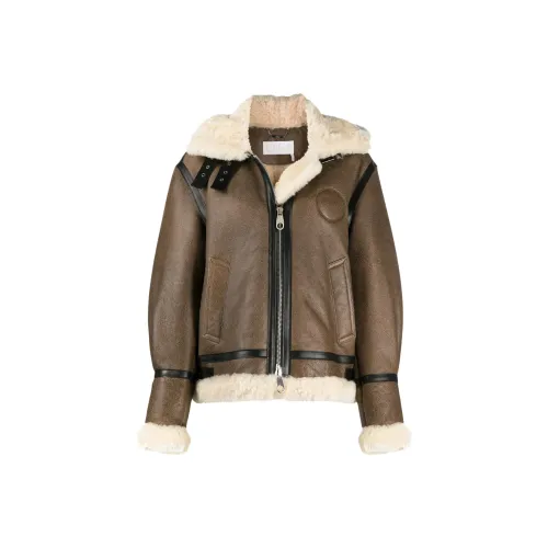 CELINE Кожа Куртка Женская Коричневая