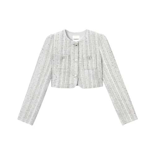 BEBE Cropped Coat Women's Silver