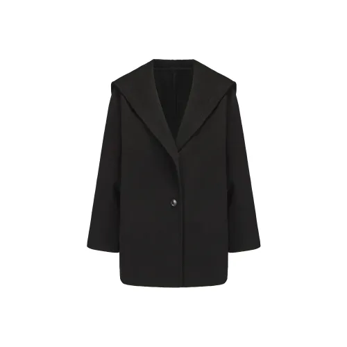 CHIWAWAMEME Пальто Женское Британское Черное