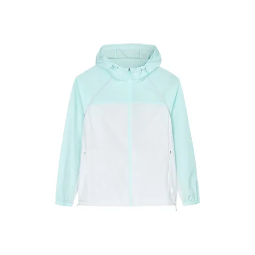 CHAOJIANTA Ветрозащитный и Дышащий Ветровка Женская Песочный с Рельефным узором Серый Освежающий Синий