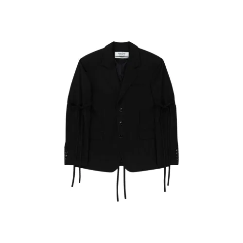 KIMHEKIM SS25 Шерсть Логотип Вышитый STRING Крой Куртка Бизнес Костюм Женская Черный Черный