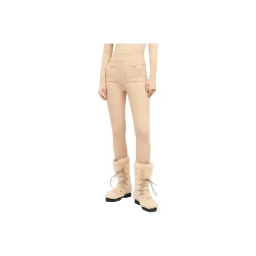 CHANEL 24N Neige Коллекция для лыжного спорта Повседневные брюки Женские Бежевые