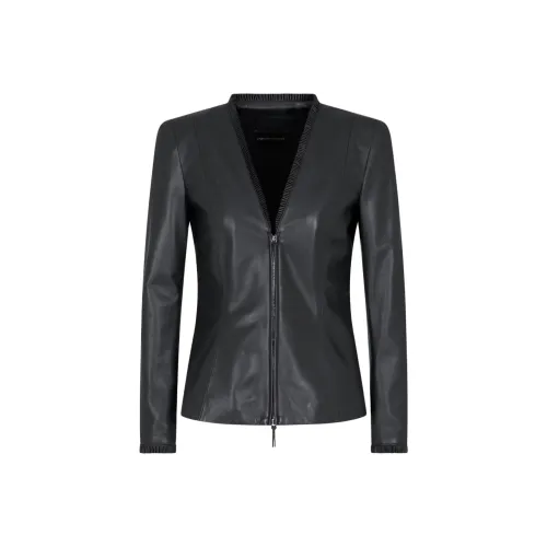EMPORIO ARMANI Кожа Куртка Женская Черная