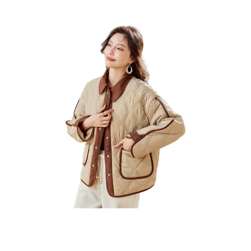 TERRE BLEUE Хлопковый пуховик женский хаки