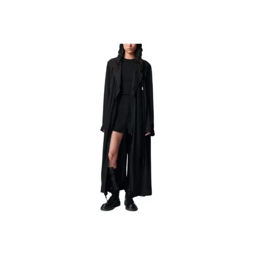 Ann Demeulemeester Длинный Straight Тренчкот Тренчкот Женские Черный