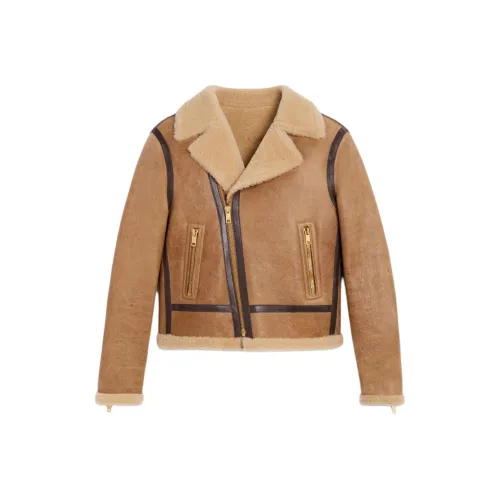 CELINE Кожа Куртка Женские CAMEL