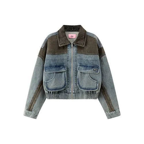 CHUU Cropped Coat Женское Темно-Джинсовый Синий