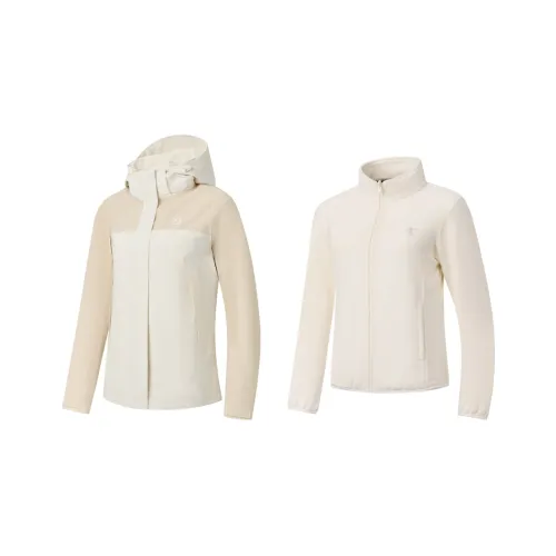 QIAODAN Mountain God Series Кремовый Белый Березовая Дерево Женские Ветровки